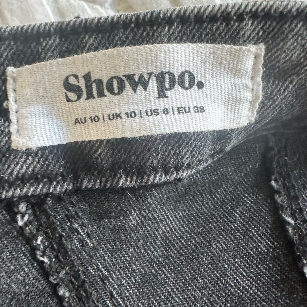 Showpo Strapless Asymmetrical Denim Dress Showpo Allisyn Mini Dress in Size 6 - Picture 5 of 5